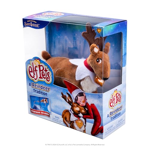 Elf Pets: A Reindeer Tradition - Includes Beautifully Illustrated Hardbound Storybook, Huggable Elf Pet Reindeer Stuffed Animal