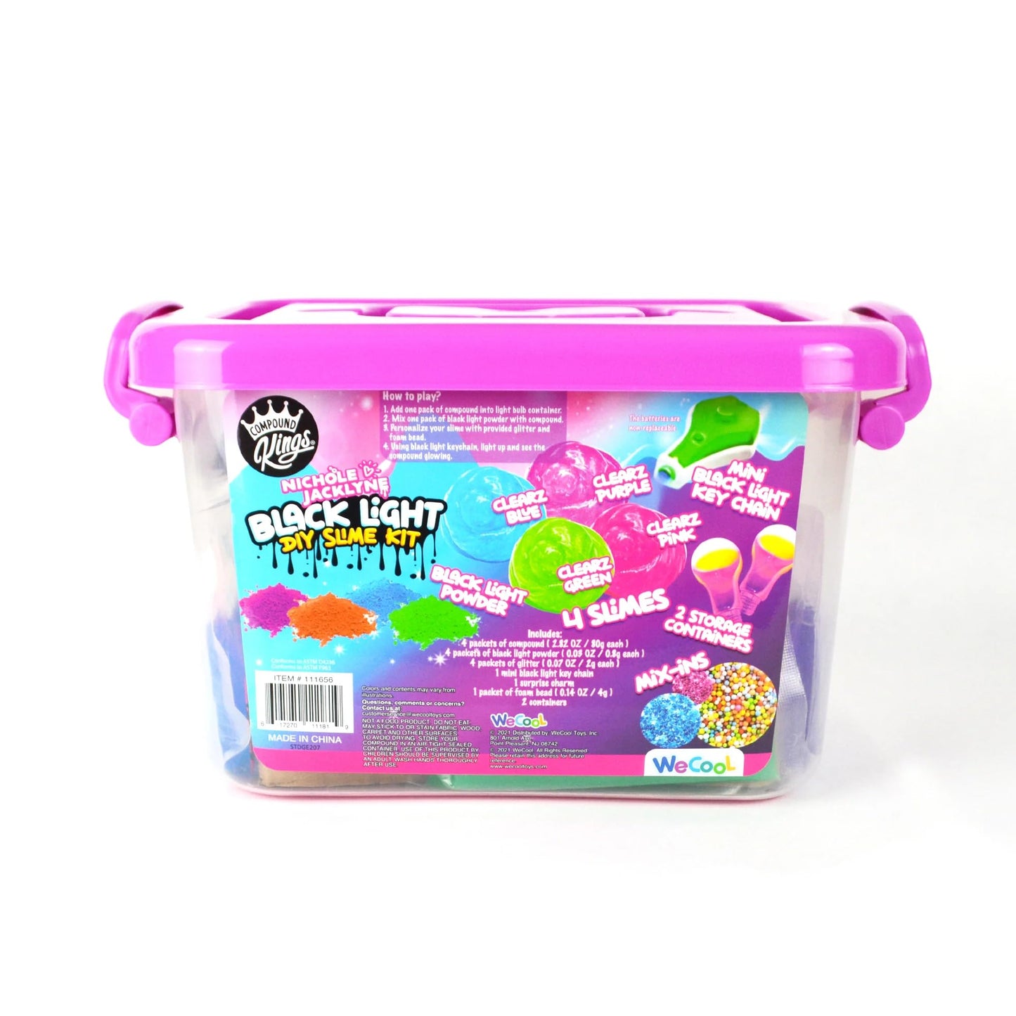 Nichole Jacklyne Black Light DIY Slime Tub Activity Set for Girls & Boys | Sensory Toys | Non-Sticky | Stress-Reducing Tactile (Ages 4+)