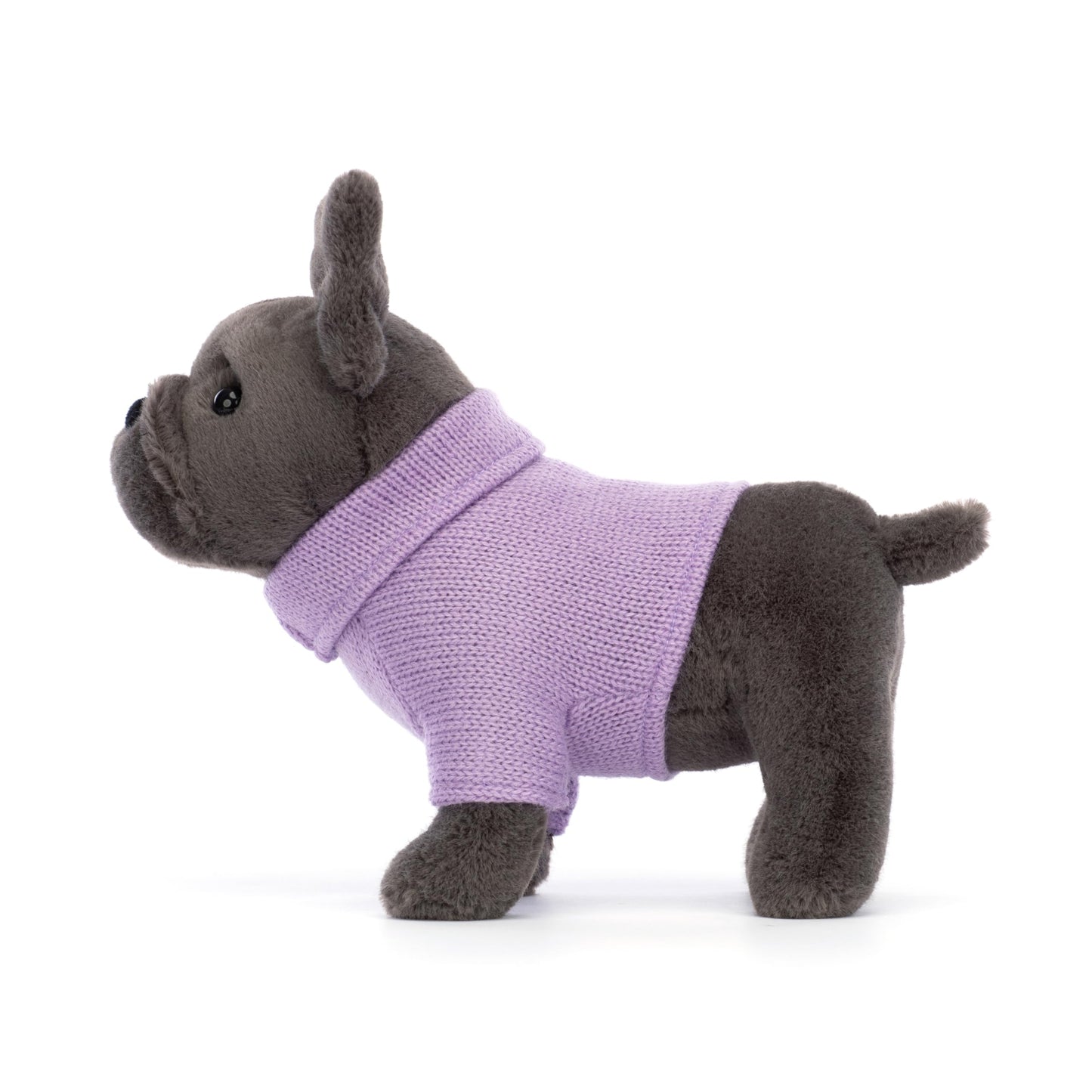Jellycat French Bulldog Dog with Purple Sweater Stuffed Animal, 7.5 inches | Dogs & Puppies Plush Toy | Classic Children's Gift