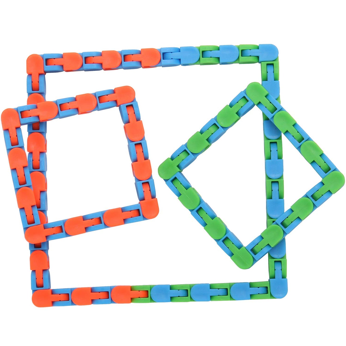Yeetec 6 Pack 24 Links Wacky Tracks Snap and Click Fidget Toys, Finger Sensory Toys, Snake Puzzles for Stress Relief, Party Bag Fillers