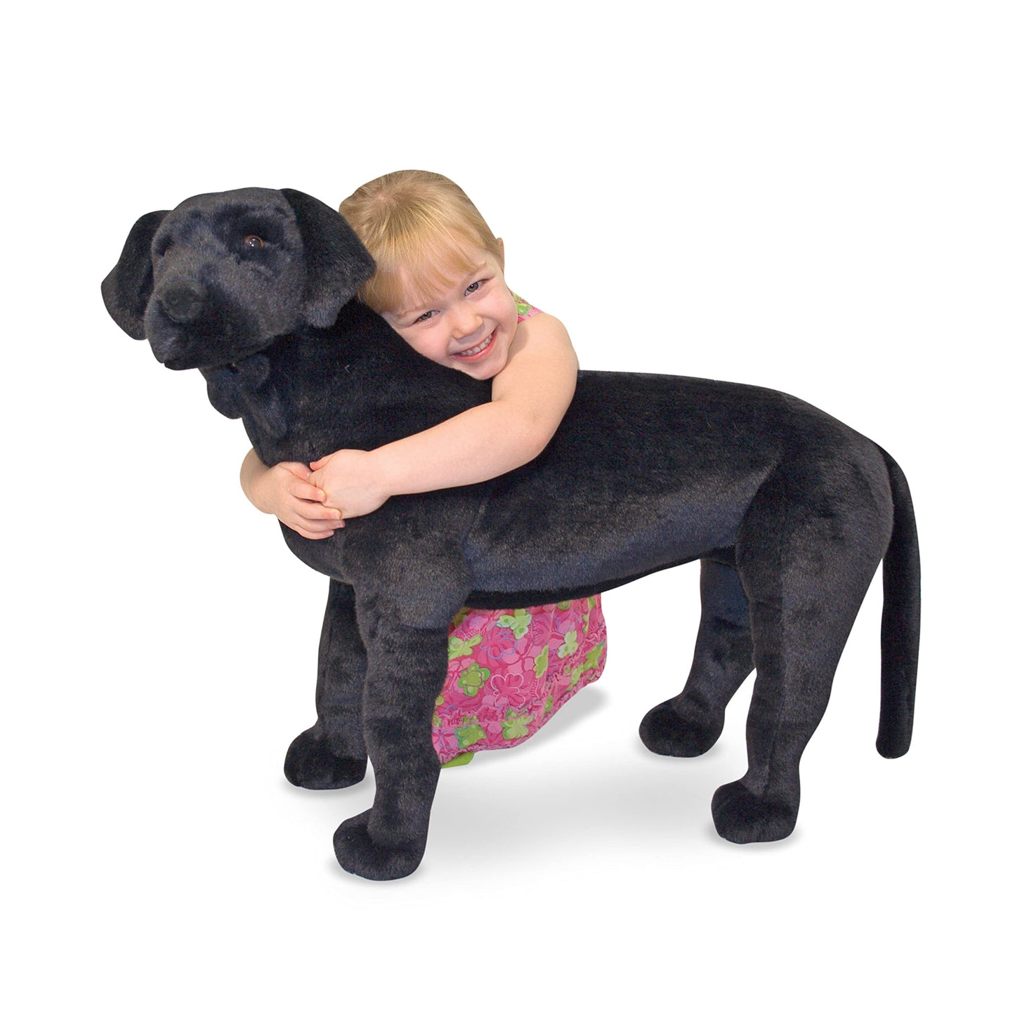 Melissa & Doug Giant Black Lab - Lifelike Stuffed Animal, Black Lab Markings, Handcrafted, 77.47 cm H x 49.53 cm W x 24.13 cm L