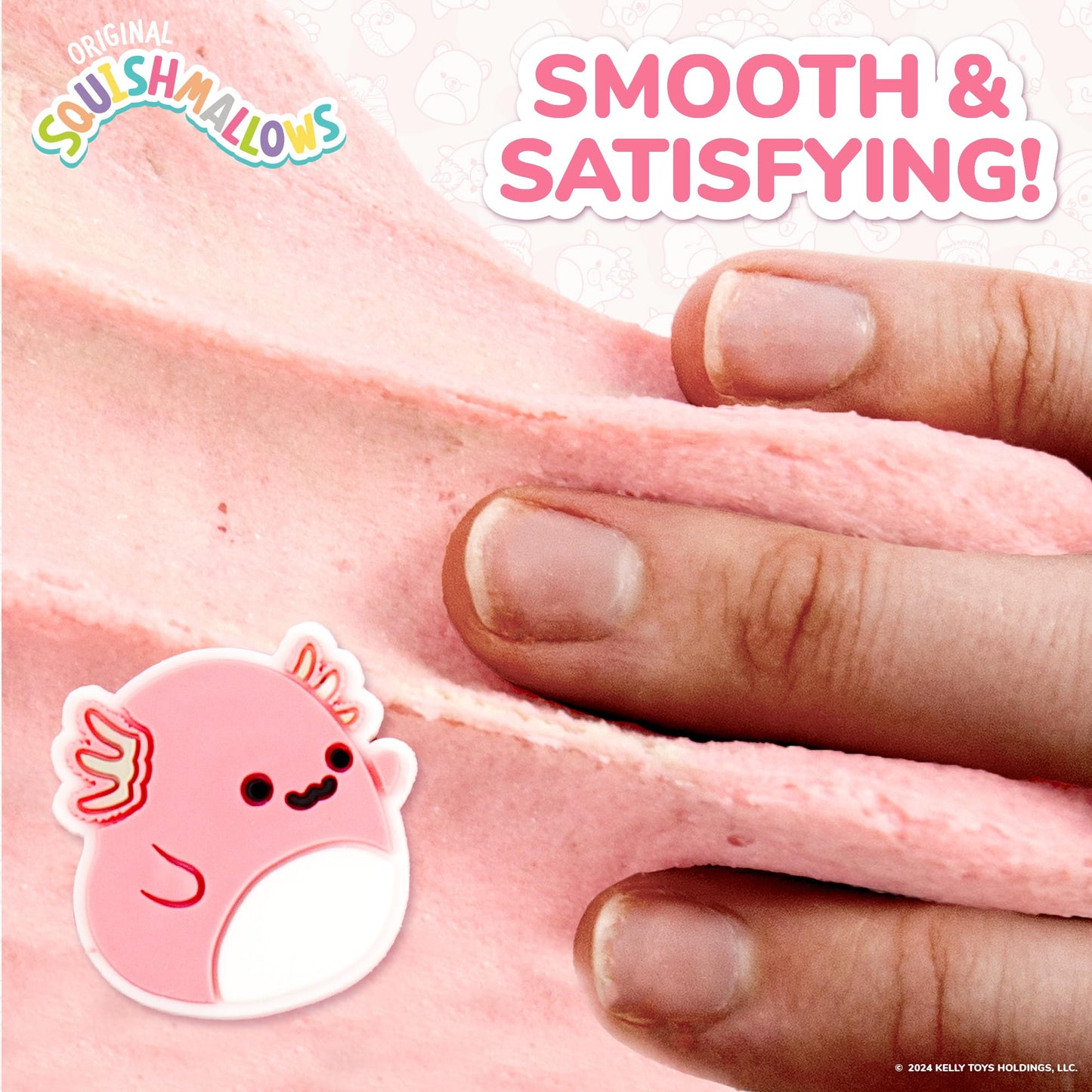 Original Squishmallows Archie The Axolotl Premium Cloud Slime, 8 oz. Fluffy Slime, Cotton Candy Scented, 3 Fun Slime Add Ins, Pre-Made Slime for Kids