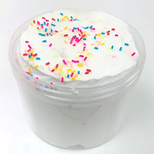 Birthday Cake Ice Cream - Butter Textured Slime - Handmade in USA - Dope Slimes - Scented - White