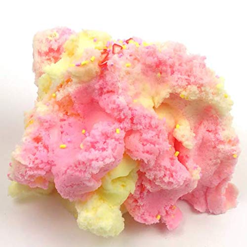 Strawberry Banana (8 fl/oz) - Scented Cloud Textured Slime - Handmade in USA - Dope Slimes - Pink/Yellow