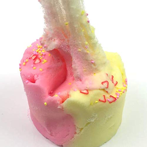 Strawberry Banana (8 fl/oz) - Scented Cloud Textured Slime - Handmade in USA - Dope Slimes - Pink/Yellow