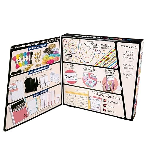 Fashion Angels It's My Biz Jewelry Business Kit, Creative and Educational Business Starter Kit For Kids and Teens, Design Jewelry to Sell - Empower Your Aspiring Entrepreneur! Ages 8 and Up