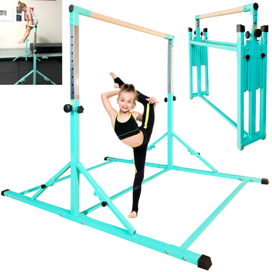 PreGymnastic Foldable Gymnastics Bar, 6FT Gymnastic Horizontal Bars, Folding Training Bar for Kids and Teenagers 3-18, Weight Limit 500 LB