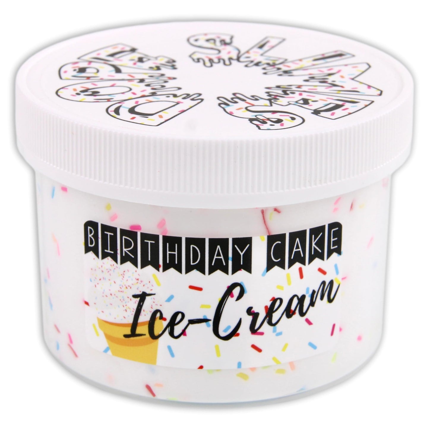 Birthday Cake Ice Cream - Butter Textured Slime - Handmade in USA - Dope Slimes - Scented - White