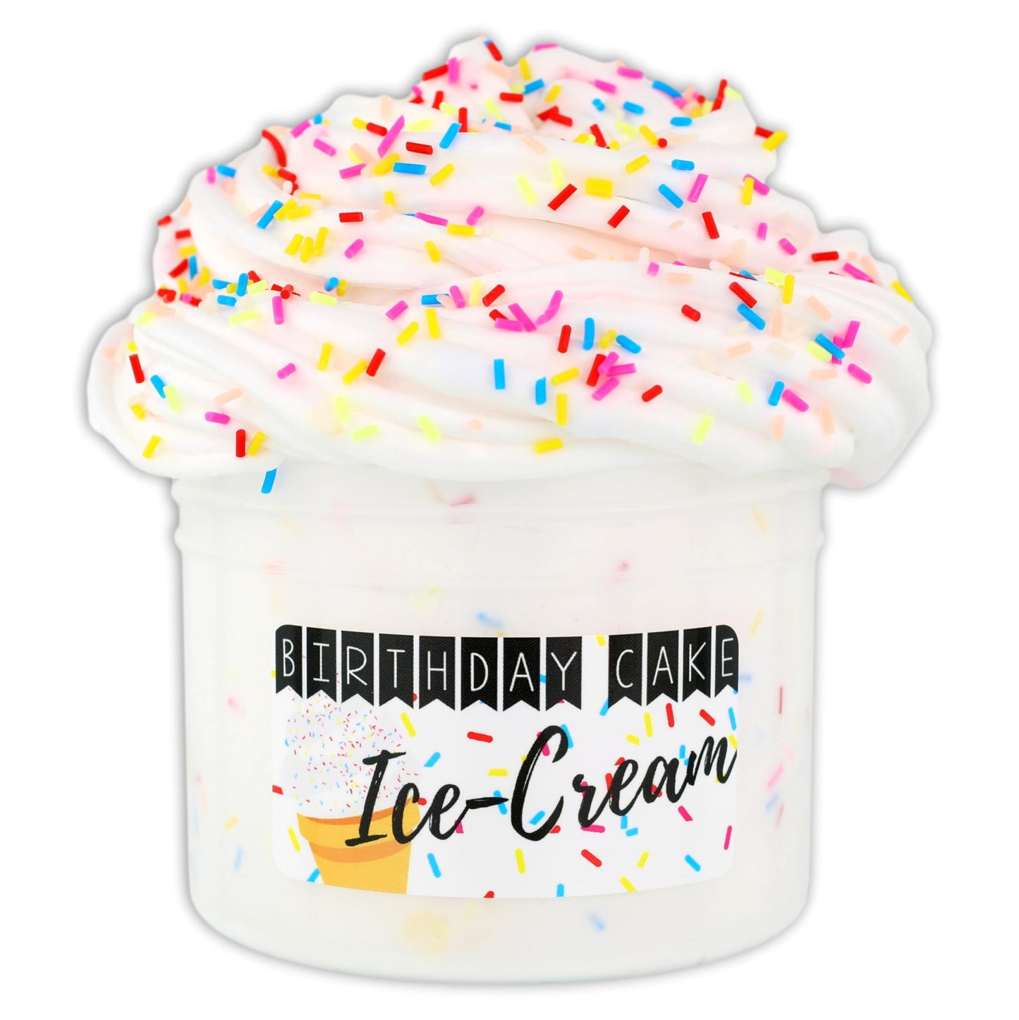 Birthday Cake Ice Cream - Butter Textured Slime - Handmade in USA - Dope Slimes - Scented - White