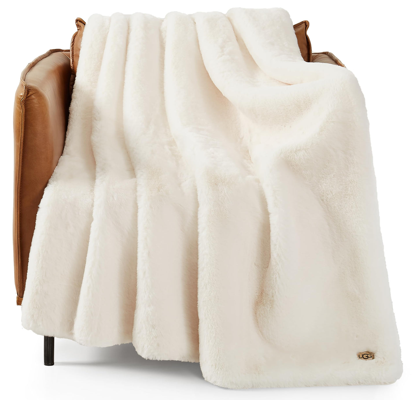 UGG 16796 Euphoria Plush Faux Fur Reversible Throw Blanket for Couch or Bed Luxury Hotel Style Machine Washable Soft Cozy Home Decor Fuzzy Fluffy