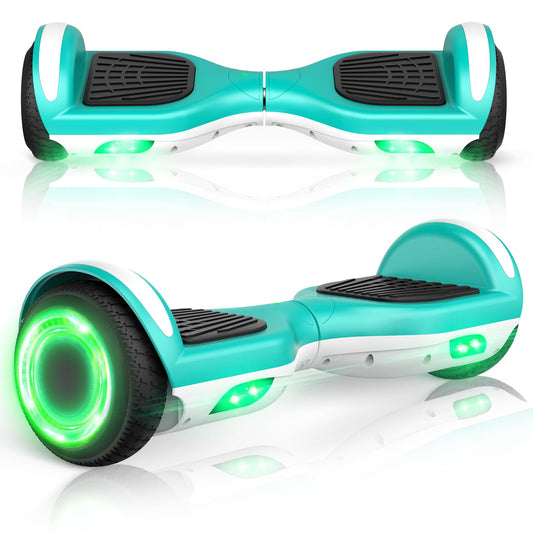 UNI-SUN Hoverboard for Kids, 6.5" Two Wheel Self Balancing Hoverboards with LED Lights, Green Hover Board (No Bluetooth)