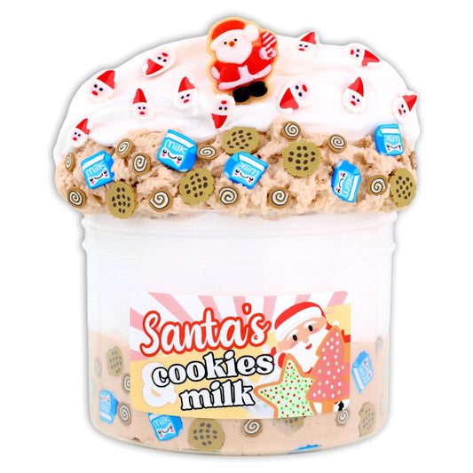 Santa's Cookies & Milk - Butter Snowfizz Textured Slime - Handmade in USA - Dope Slimes - Beige/White