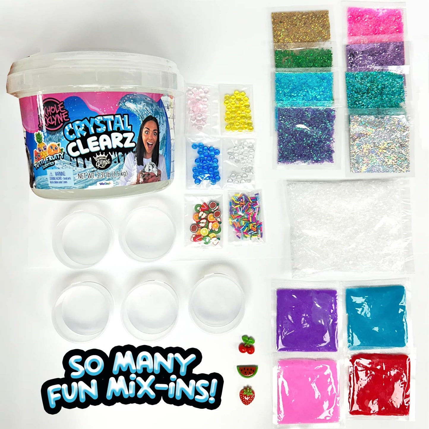 Nichole Jacklyne Fluffy Cloudz Slime Mix and Match Tub, Sensory Toy for Girls and Boys, Playtime Fun, Idea Gift for Kids, Includes Charms