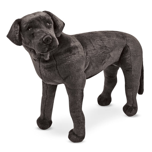 Melissa & Doug Giant Black Lab - Lifelike Stuffed Animal, Black Lab Markings, Handcrafted, 77.47 cm H x 49.53 cm W x 24.13 cm L