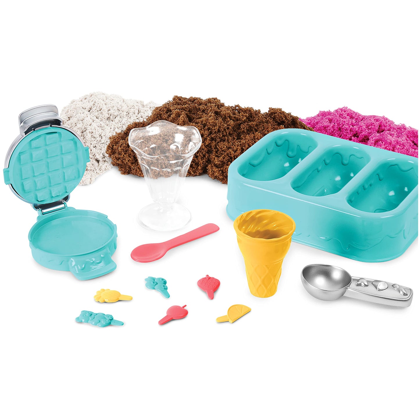 Kinetic Sand Scents, Ice Cream Treats Playset, 3 Colors Scented Play Sand & 6 Tools, Sensory Toys, Christmas Gifts for Kids Ages 3+