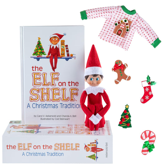 The Elf on The Shelf Sweater Value Set - Boy / Girl Set w 5 Different Velcro X-Mas Accessories